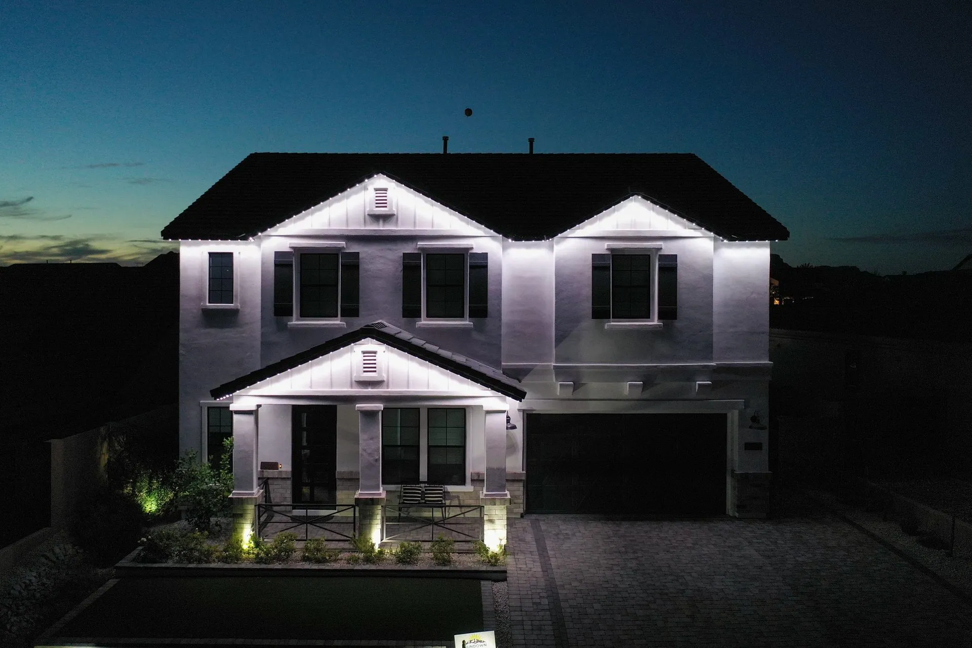Permanent LED lighting on residential property
