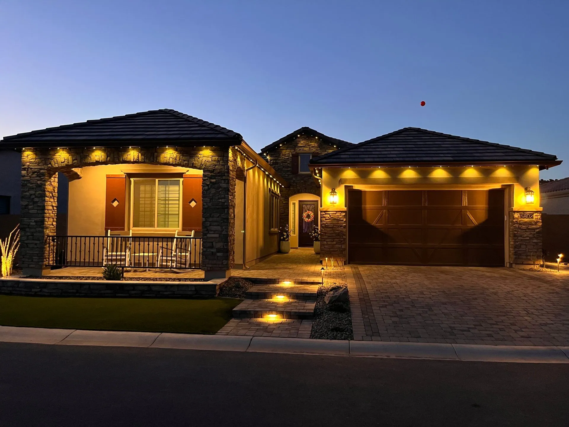 Downlight permanent lighting installation on home